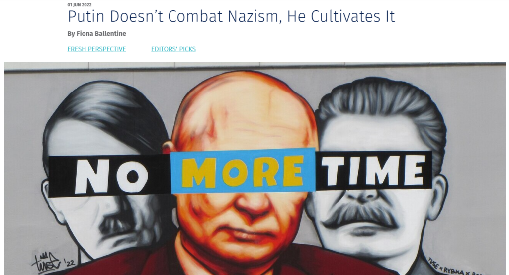 Rebuttal to the Claim That Putin Invaded to "De-Nazify" Ukraine